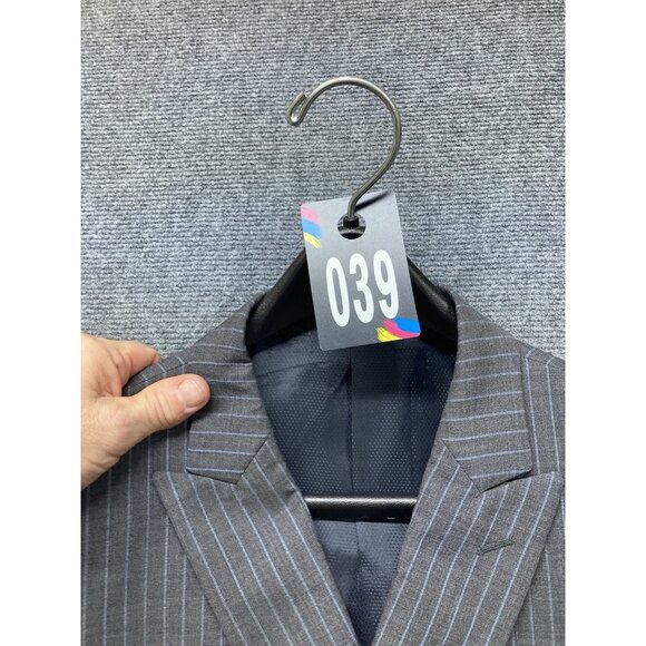 Michael Kors Wool Blazer Men’s Size 44R Gray Pinstripe Double Breasted - Picture 10 of 10